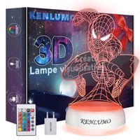 KENLUMO Lampe Spiderman Noël Enfant Cadeau Lampe de chevet LED télécommande Touchez pour changer de couleur decoration chambre ado