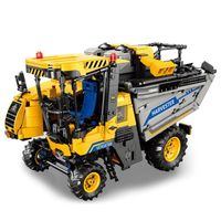 Camion de chantier télécommandé en blocs de construction, modèle de véhicule assemblable, jouet éducatif