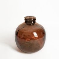 Vase Verre Recyclé 32 x 35 cm Forme Boule Brun