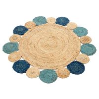Tapis rond en jute avec CIRCLES, 90 cm, décoration rustique 29302SGRG