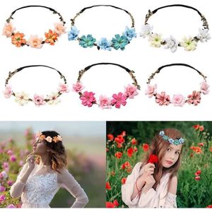 Couronne De Fleurs Pour Cheveux - Serre-tête Floral Fait Main - Pour Fille, Enfant - Mariage, Anniversaire, Fête - Rose, élastique