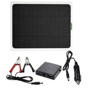 Panneau Solaire Portable 5W 12V Avec Câble 300cm - Chargeur Pour Voiture, Bateau Et Éclairage Extérieur