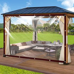 Bâche Transparente Sur Mesure FoundGo Bâche Transparente Avec œillets, Bâche De Protection Exterieur Bâche Pvc Transparente Sur Mesure