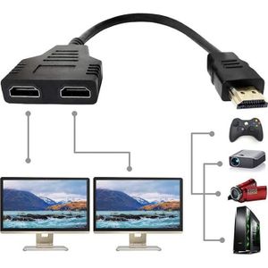 CÂBLE TV - VIDÉO - SON HDMI Splitter 1 in 2 Out, 1080P HDMI Cable HDMI Ma