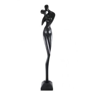 STATUE - STATUETTE Grande statue couple amoureux 105cm Noir
