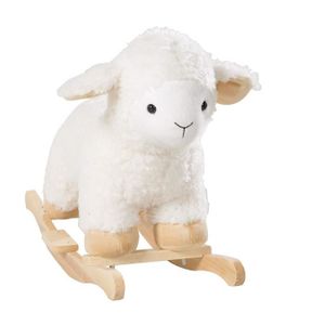 JOUET À BASCULE Bascule 'mouton' en bois naturel et tissu rembourr