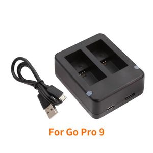 COQUE - HOUSSE - ÉTUI Coque - housse - étui,chargeur de batterie Portable à double Port,pour Go Pro Hero 9 8 7 6 5 caméra noire avec - for Gopro 9