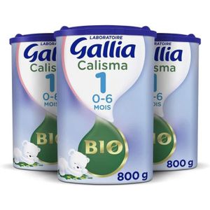LAIT 1ER ÂGE Laboratoire Gallia Calisma 1 Bio, Lait en poudre pour bébé Bio, De 0 à 6 Mois, 800g (Packx3)