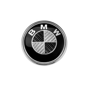 COUVRE-VOLANT Embleme logo de volant 45mm bmw carbone noir JB07