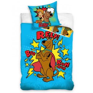 HOUSSE DE COUETTE ET TAIES Scooby Doo Bleu Ensemble de Housse de Couette Simple - Taille Européenne