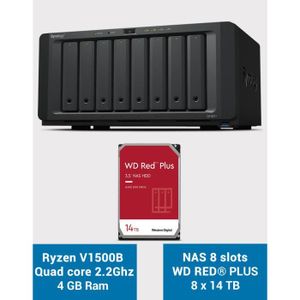 SERVEUR STOCKAGE - NAS  Synology DS1821+ Serveur NAS 8 baies WD RED PLUS 1