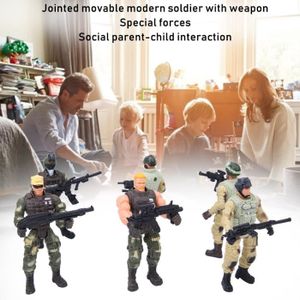 FIGURINE - PERSONNAGE Jouet de modèle militaire 6pcs Modèles de Police Soldats Militaires Mobiles pour Parent-Enfant Excellent -YESM