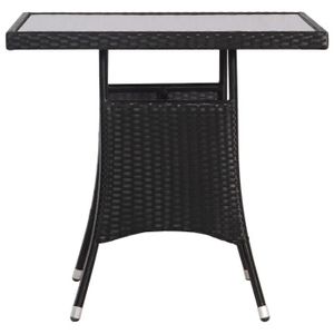 TABLE DE JARDIN  Table de jardin Noir 80x80x74 cm Résine tressée - YOSOO - 0D060B0143930