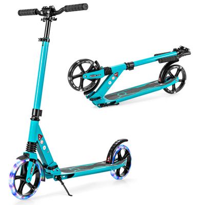 GOPLUS Trottinette Enfant Pliable 3 Roues – Guidon Réglable 60-83 Cm, Roues LED Et Pédale Antidérapante, Dès 3 Ans