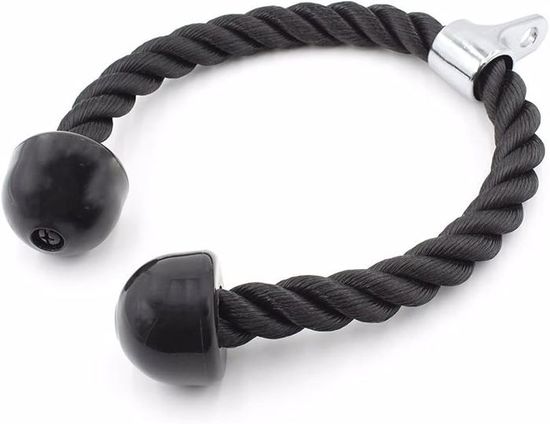 Corde Triceps Pour Machine à Câble - Accessoire Fitness Multifonction, Poignées Néoprène, Anneaux D