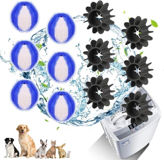 Boule Anti Poils Machine à Laver, Lot De 8 Boules De Séchage