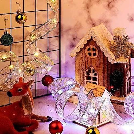Lumières De Ruban LED D'arbre De Noël, Guirlandes Lumineuses À