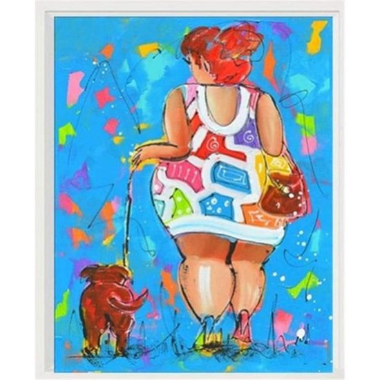 Diy 5D Diamant Peinture Kit Chien Grosse Femme Point De Croix Broderie