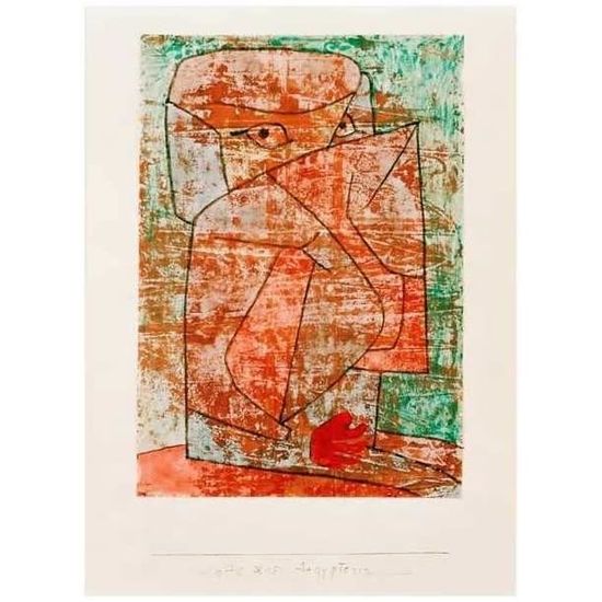 Lithographie Offset Paul Klee 'Lever De Lune De Saint-Germain' - Encadrée, Format 30x40 Cm