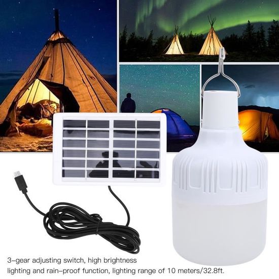 50W lampe de camping solaire portable rechargeable ampoule YAN0