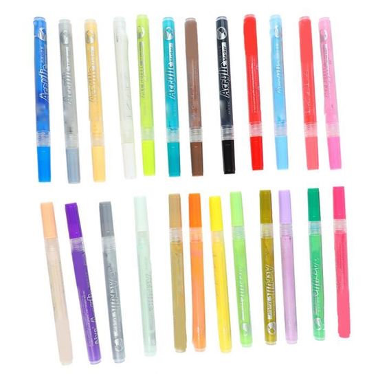 Lot De 12 Stylos Acryliques Blancs TBC - Double Pointe Pour Pierre/bois/verre - Peinture Imperméable