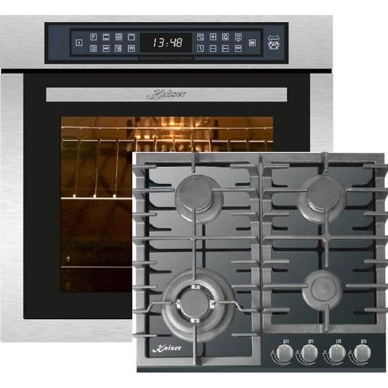 Kaiser EH 6306 R+KCG 6383, Four à encastrer,inox,79L +plaque de cuisson
