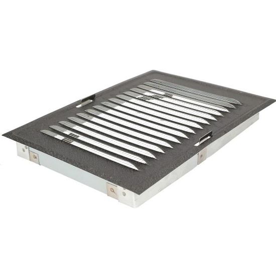 Grille de ventilation KOTARBAU 14 x 21 cm en métal avec moustiquaire pour cheminées anthracite