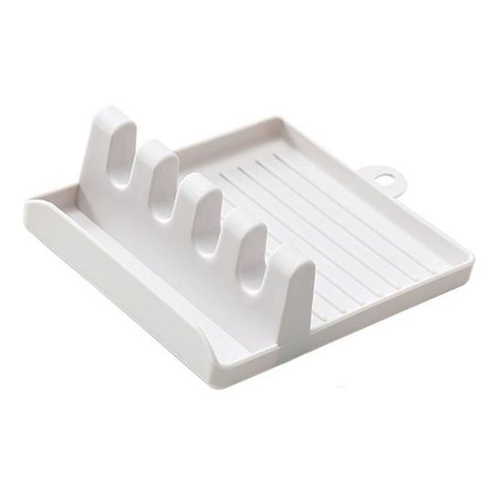 Support De Couvercle Multifonction Blanc - Organisateur Cuillère Et Porte-Couvercle En Acier Inoxydable Design Minimaliste
