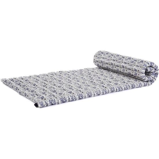 Futon Japonais Pliable Leewadee 190x70cm - Matelas Sol Kapok Naturel - Tapis Meditation Yoga Camping