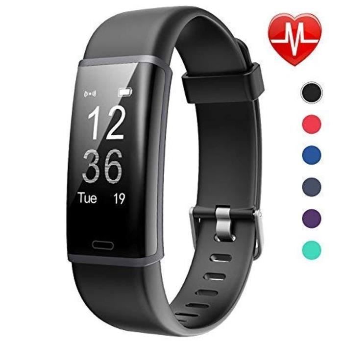 Lintelek Tracker d'Activité Cardiofréquencemètre, Montre Connectée IP67 Etanche Bracelet Sport Podomètre Calorie Smartwatch pour Enf