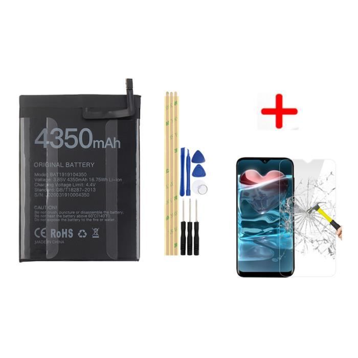 Doogee X95 Batterie 4350mAh Battery de téléphone portable Batteries+1 pièces 6.52 Pouce Doogee X95 Verre Trempé
