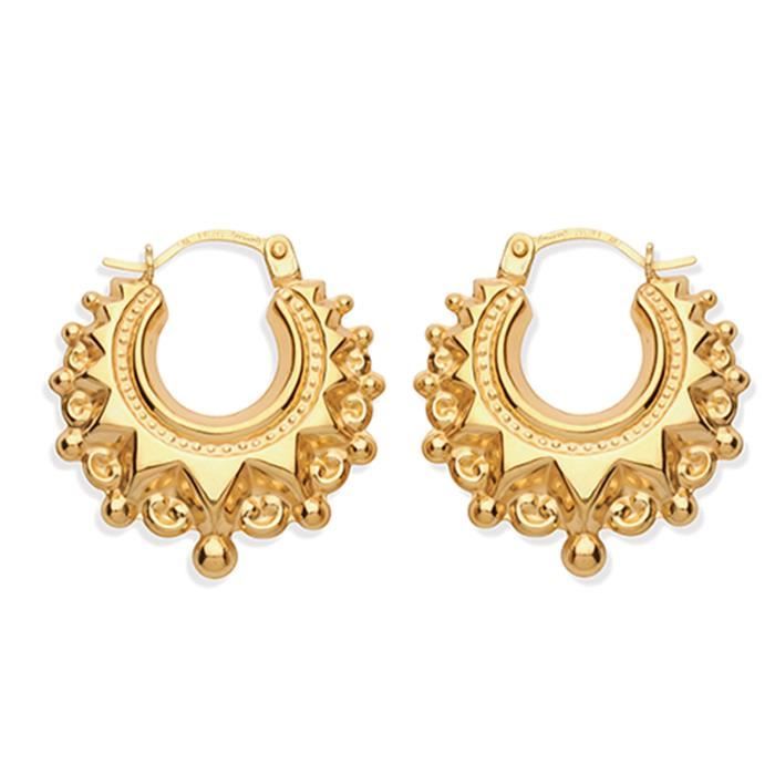 Boucles d'Oreilles Créoles Femme Or 375-1000 - 21mm*20mm 44570