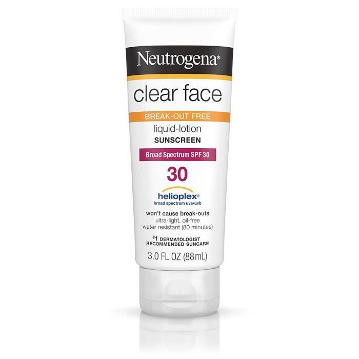 Neutrogena Lotion écran solaire liquide pour le visage et le corps - SPF 30 - Formule hydrofuge légère non grasse - Protection à