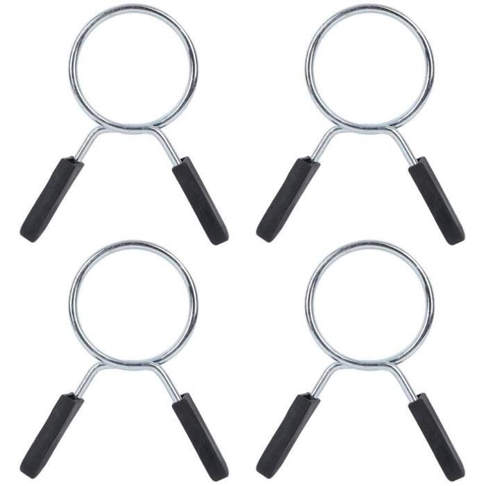 BARRE HALTERE POIDS Alomejor1 4 Pcs Haltère Printemps Serrures Barbell Printemps Collier Clips Gym Poids Bar Haltè135