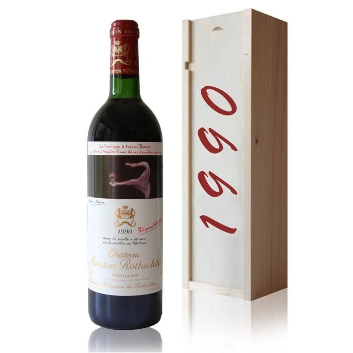 Coffret Château Mouton Rothschild 1990 Rouge 75cl AOC Pauillac