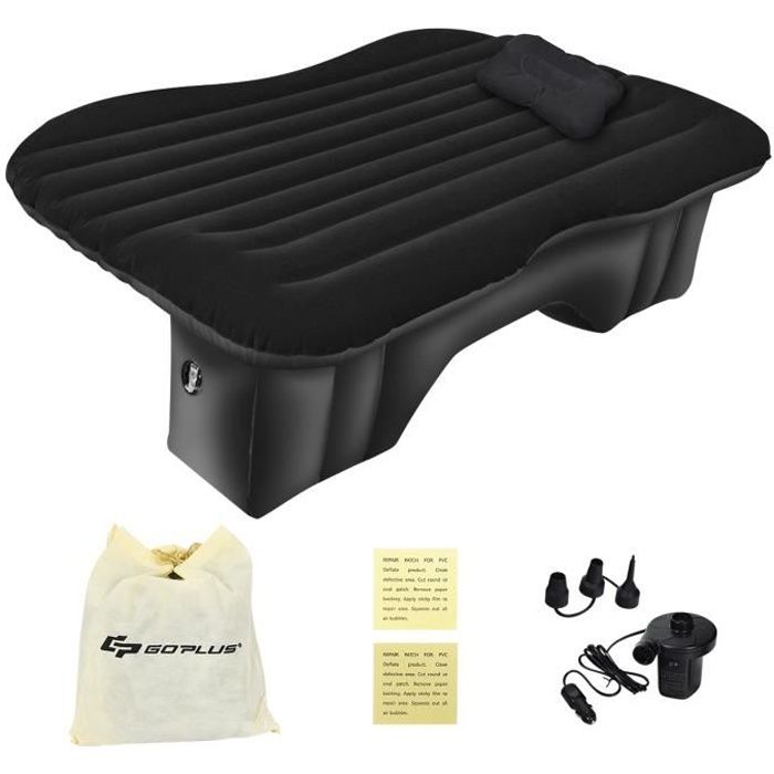 COSTWAY Matelas Gonflable Voiture avec 12V Pompe Électrique, Lit Gonflable Surface de Flocage Étanche, Camping Voyage Charge 300kg