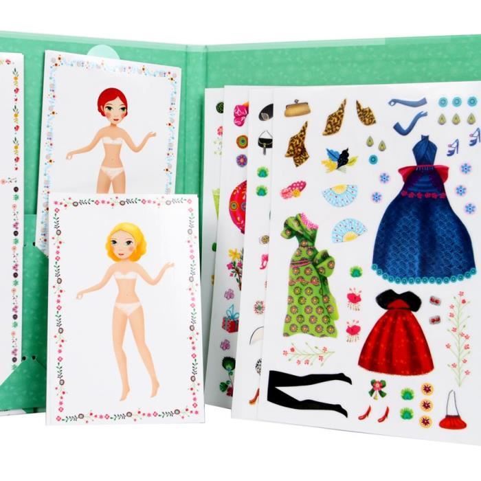 Jeux créatifs Djeco Stickers réutilisables poupées a habiller filles 6 à 11 ans
