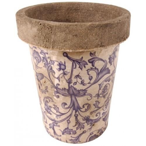 Pot de fleur en céramique bleu