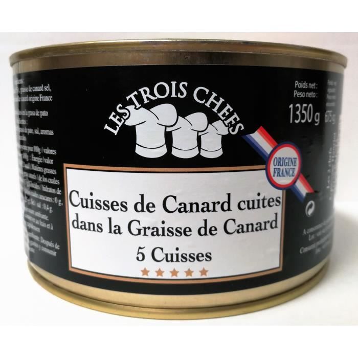 5 Cuisses de Canard Cuites dans la Graisse de Canard - 1,350 Kg