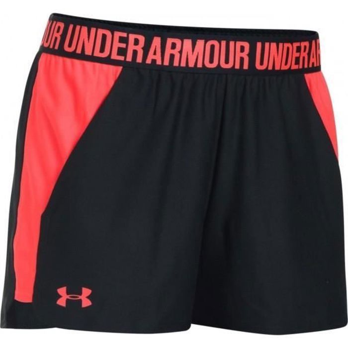 Short Under Armour play up 2.0 noir rouge pour femme