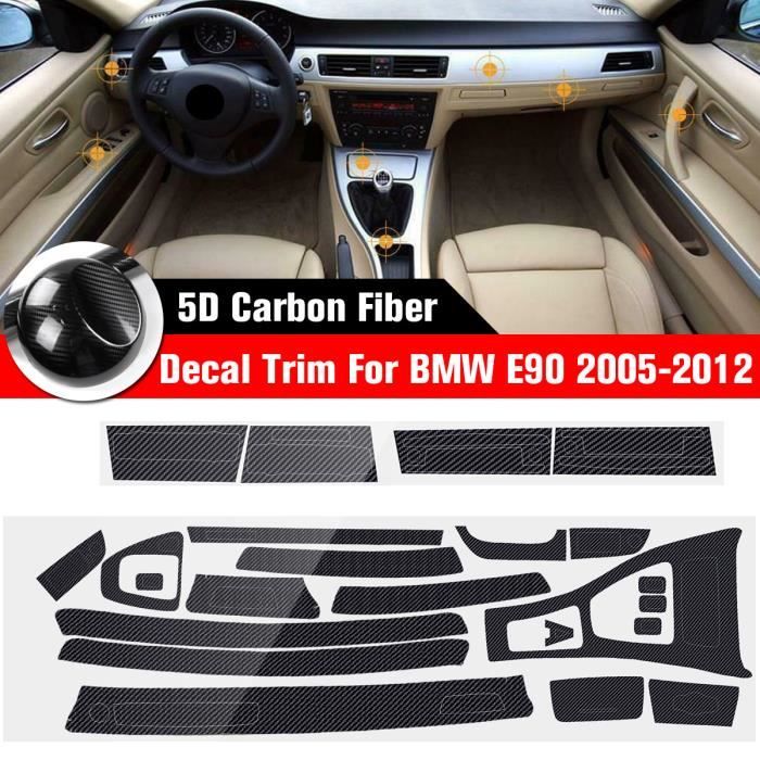 NEUFU 5D Autocollant Intérieur De Voiture En Fibre Carbone Pour BMW Série 3 E90 2005-2012