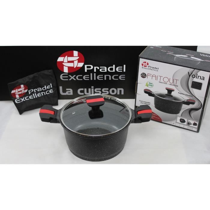 Faitout 24 cm façon pierre, tous feux + Induction - Pradel Excellence - Volna