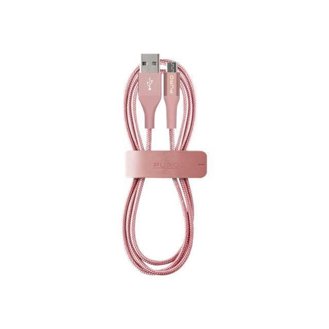 PURO Câble de synchronisation FABRIC 1M - Rose