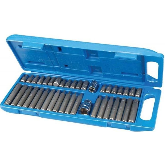 COFFRET DE 40 EMBOUTS DE VISSAGE : TORX - 6 PANS - SPLINE XZN