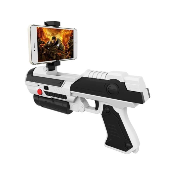 AR Réalité Augmentée Virtuelle Pistolet Bluetooth Jouet Jeux de Tir Cadeau pour IOS & Android Enfant BLANC