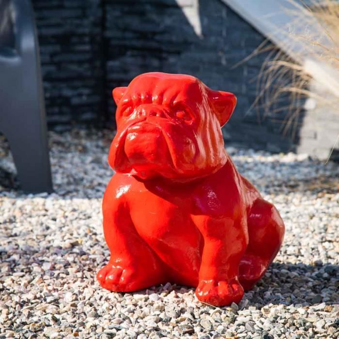 Statue Jardin Bulldog Rouge 40cm
