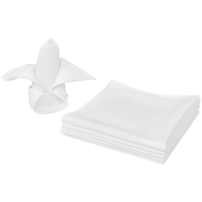 YUM Serviettes de table 100 pcs Blanc 50x50 cm Résistantes aux taches et aux plis