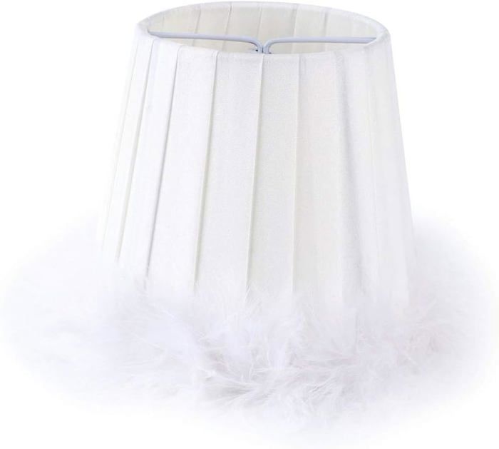 Abat-jour Tissu Style Vintage 14x14x13 Cm - Pour Lampe E14 - Décoration Intérieur Salon, Chambre, Bureau