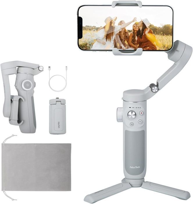 Stabilisateur Smartphone 3 Axes pour Téléphone FeiyuTech Vimble 4SE Officiel,Compatible iPhone et Android, Suivi 4.0 AI, Portable