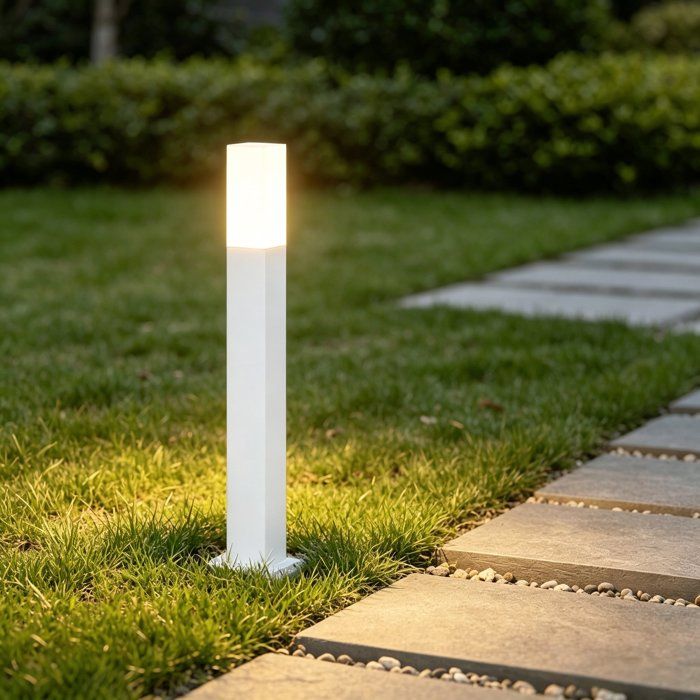Mai & Mai Lampe sur Pied Extérieur Blanc éclairage Extérieur LED IP65 Desgin Deus Lumina 38x38x406mm